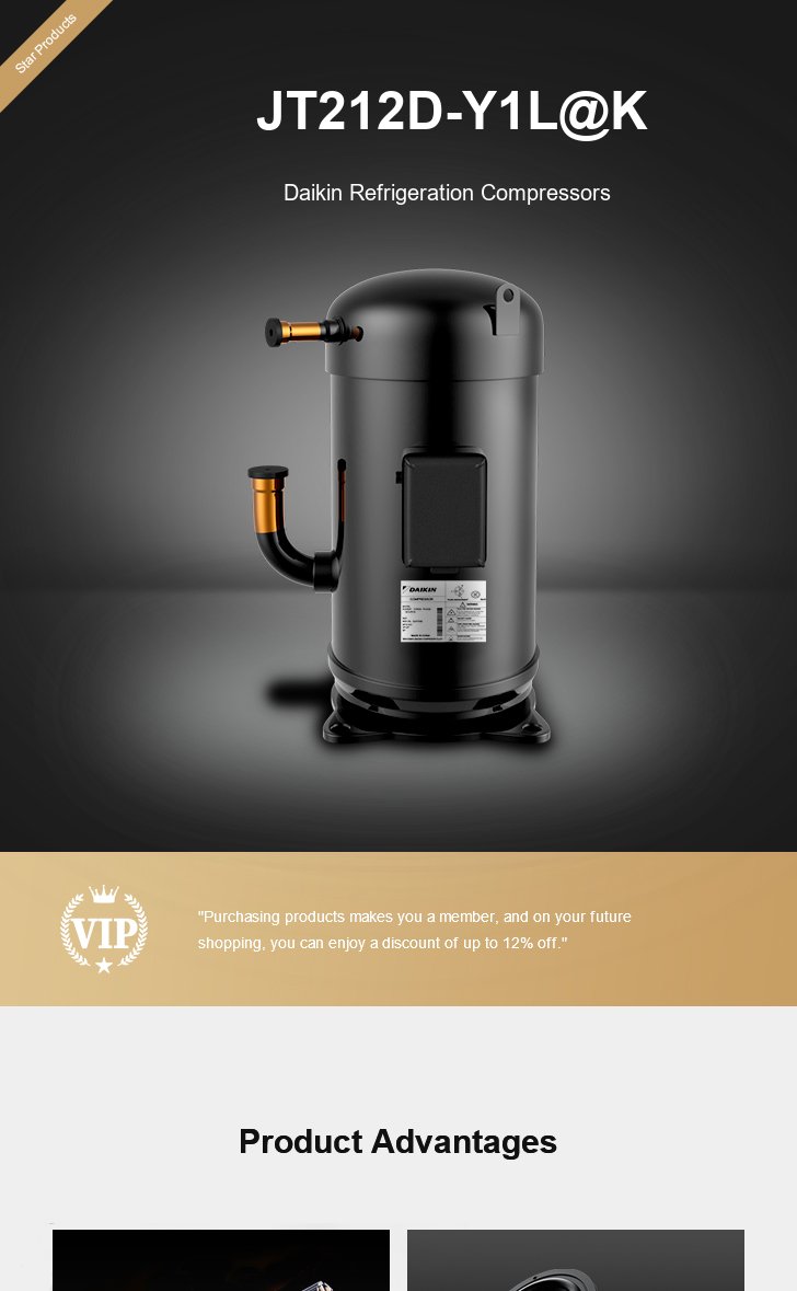 Daikin Compressor JT212D-Y1L@K, technical parameters pdf, structure diagram